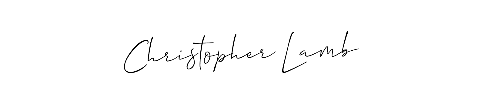 You should practise on your own different ways (Allison_Script) to write your name (Christopher Lamb) in signature. don't let someone else do it for you. Christopher Lamb signature style 2 images and pictures png