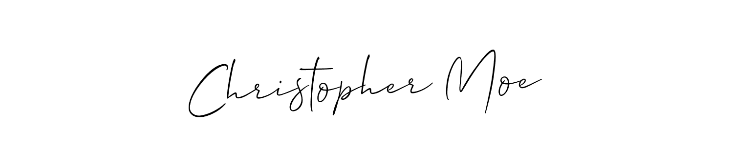 Make a beautiful signature design for name Christopher Moe. With this signature (Allison_Script) style, you can create a handwritten signature for free. Christopher Moe signature style 2 images and pictures png