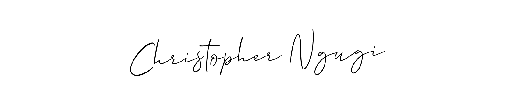 Design your own signature with our free online signature maker. With this signature software, you can create a handwritten (Allison_Script) signature for name Christopher Ngugi. Christopher Ngugi signature style 2 images and pictures png