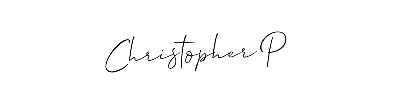 Allison_Script is a professional signature style that is perfect for those who want to add a touch of class to their signature. It is also a great choice for those who want to make their signature more unique. Get Christopher P name to fancy signature for free. Christopher P signature style 2 images and pictures png