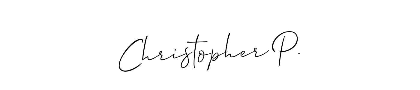 Make a beautiful signature design for name Christopher P.. With this signature (Allison_Script) style, you can create a handwritten signature for free. Christopher P. signature style 2 images and pictures png