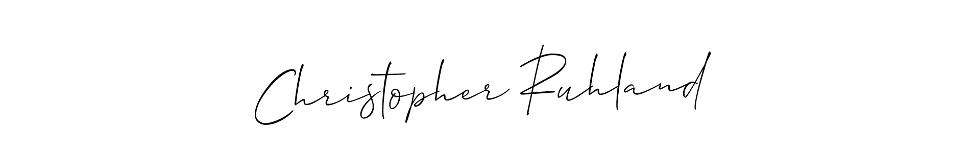 How to make Christopher Ruhland name signature. Use Allison_Script style for creating short signs online. This is the latest handwritten sign. Christopher Ruhland signature style 2 images and pictures png
