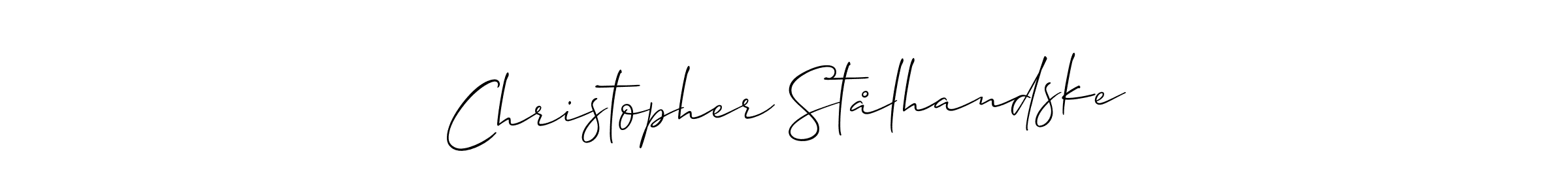 Use a signature maker to create a handwritten signature online. With this signature software, you can design (Allison_Script) your own signature for name Christopher Stålhandske. Christopher Stålhandske signature style 2 images and pictures png