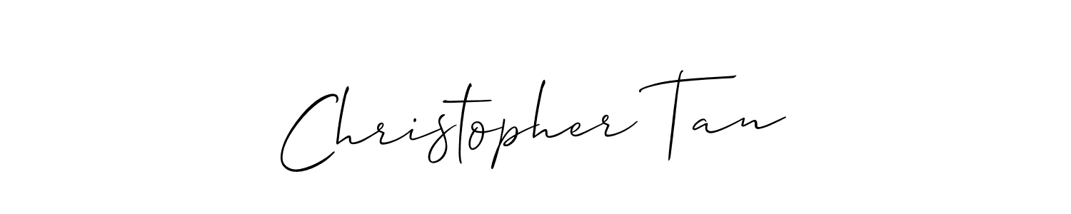 You should practise on your own different ways (Allison_Script) to write your name (Christopher Tan) in signature. don't let someone else do it for you. Christopher Tan signature style 2 images and pictures png