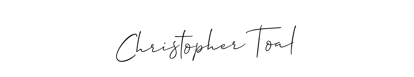 Design your own signature with our free online signature maker. With this signature software, you can create a handwritten (Allison_Script) signature for name Christopher Toal. Christopher Toal signature style 2 images and pictures png