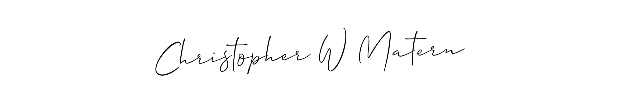 Create a beautiful signature design for name Christopher W Matern. With this signature (Allison_Script) fonts, you can make a handwritten signature for free. Christopher W Matern signature style 2 images and pictures png