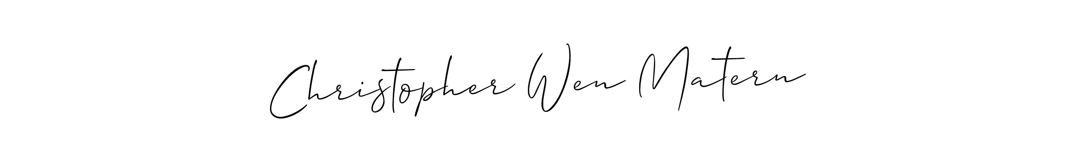 Make a beautiful signature design for name Christopher Wen Matern. With this signature (Allison_Script) style, you can create a handwritten signature for free. Christopher Wen Matern signature style 2 images and pictures png