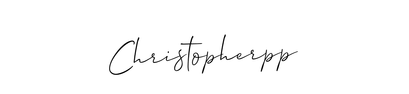 How to make Christopherpp name signature. Use Allison_Script style for creating short signs online. This is the latest handwritten sign. Christopherpp signature style 2 images and pictures png