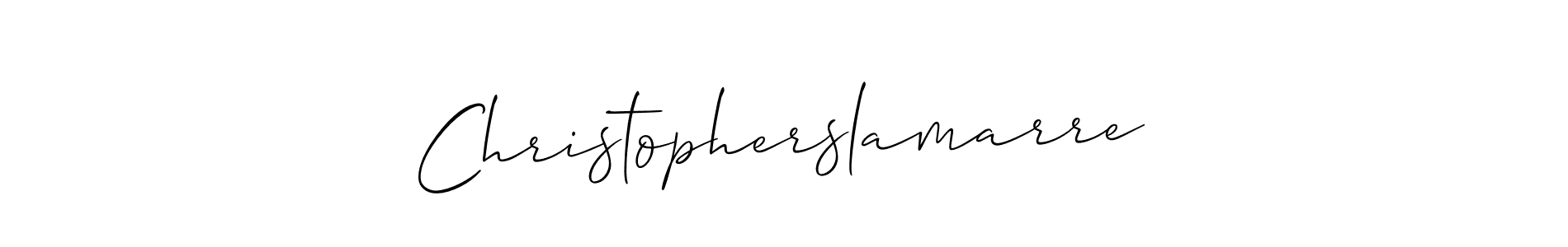 How to make Christopherslamarre signature? Allison_Script is a professional autograph style. Create handwritten signature for Christopherslamarre name. Christopherslamarre signature style 2 images and pictures png