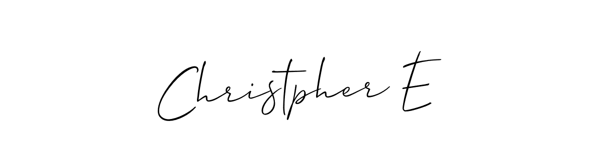 Make a beautiful signature design for name Christpher E. With this signature (Allison_Script) style, you can create a handwritten signature for free. Christpher E signature style 2 images and pictures png