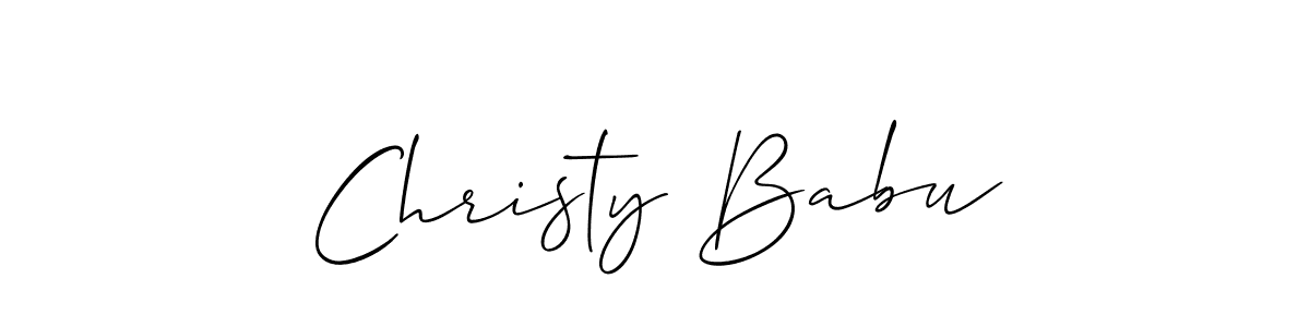 Make a beautiful signature design for name Christy Babu. With this signature (Allison_Script) style, you can create a handwritten signature for free. Christy Babu signature style 2 images and pictures png