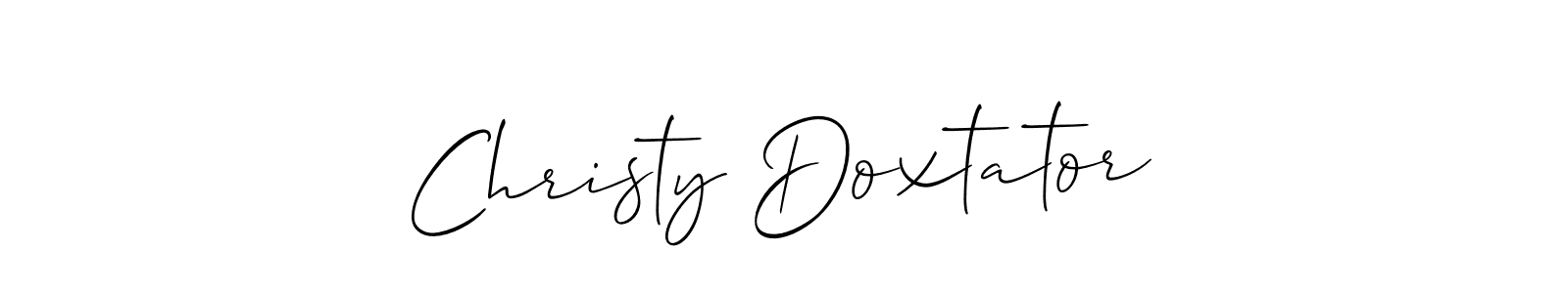 Make a beautiful signature design for name Christy Doxtator. With this signature (Allison_Script) style, you can create a handwritten signature for free. Christy Doxtator signature style 2 images and pictures png