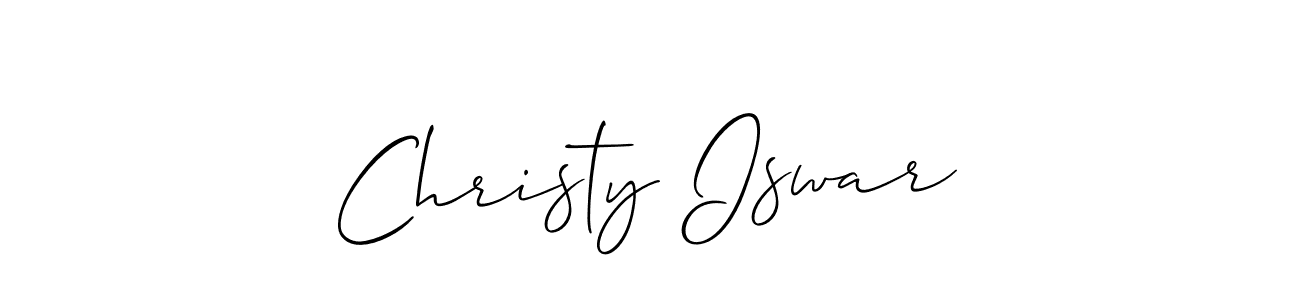 Use a signature maker to create a handwritten signature online. With this signature software, you can design (Allison_Script) your own signature for name Christy Iswar. Christy Iswar signature style 2 images and pictures png