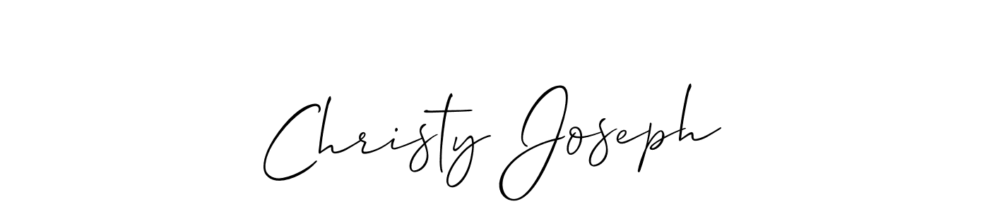 You should practise on your own different ways (Allison_Script) to write your name (Christy Joseph) in signature. don't let someone else do it for you. Christy Joseph signature style 2 images and pictures png