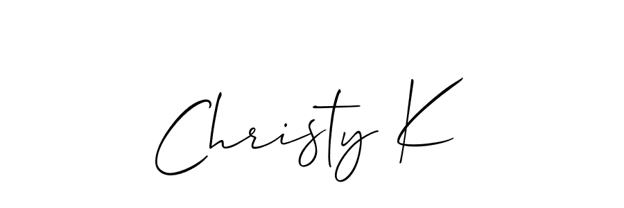 Make a beautiful signature design for name Christy K. With this signature (Allison_Script) style, you can create a handwritten signature for free. Christy K signature style 2 images and pictures png