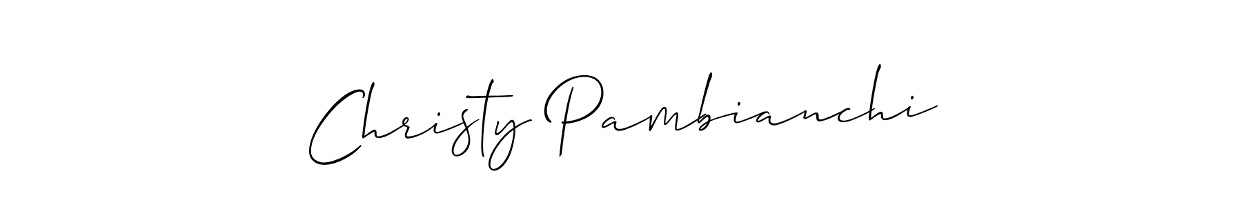 Make a short Christy Pambianchi signature style. Manage your documents anywhere anytime using Allison_Script. Create and add eSignatures, submit forms, share and send files easily. Christy Pambianchi signature style 2 images and pictures png