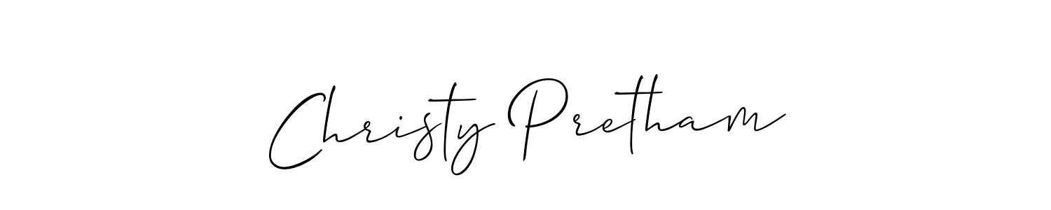 Also You can easily find your signature by using the search form. We will create Christy Pretham name handwritten signature images for you free of cost using Allison_Script sign style. Christy Pretham signature style 2 images and pictures png