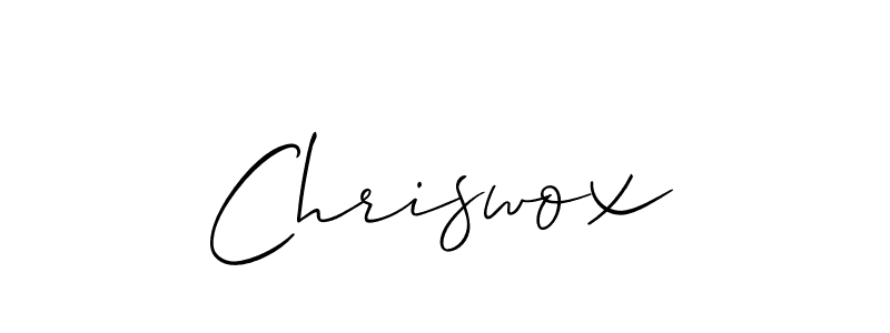 Use a signature maker to create a handwritten signature online. With this signature software, you can design (Allison_Script) your own signature for name Chriswox. Chriswox signature style 2 images and pictures png