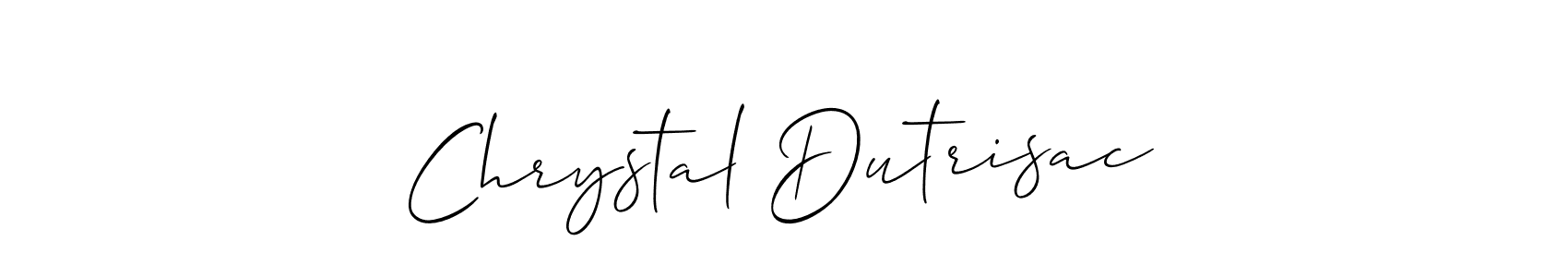 Make a beautiful signature design for name Chrystal Dutrisac. With this signature (Allison_Script) style, you can create a handwritten signature for free. Chrystal Dutrisac signature style 2 images and pictures png