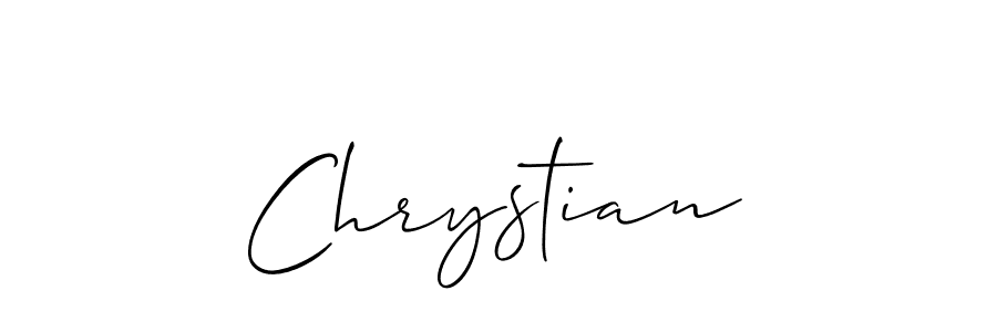 Design your own signature with our free online signature maker. With this signature software, you can create a handwritten (Allison_Script) signature for name Chrystian. Chrystian signature style 2 images and pictures png