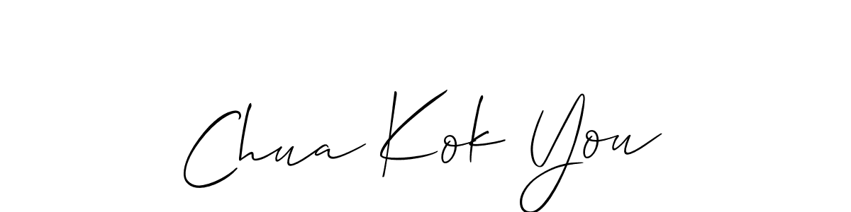 You should practise on your own different ways (Allison_Script) to write your name (Chua Kok You) in signature. don't let someone else do it for you. Chua Kok You signature style 2 images and pictures png