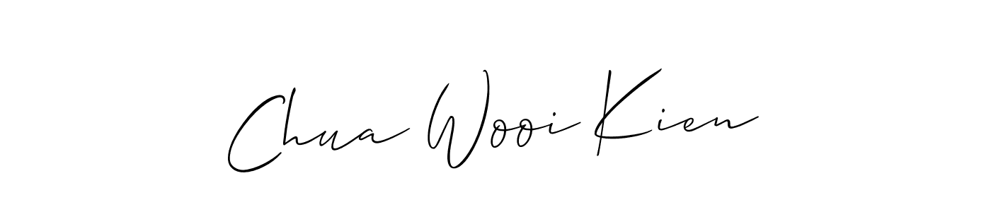 How to make Chua Wooi Kien name signature. Use Allison_Script style for creating short signs online. This is the latest handwritten sign. Chua Wooi Kien signature style 2 images and pictures png