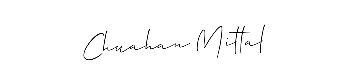 This is the best signature style for the Chuahan Mittal name. Also you like these signature font (Allison_Script). Mix name signature. Chuahan Mittal signature style 2 images and pictures png