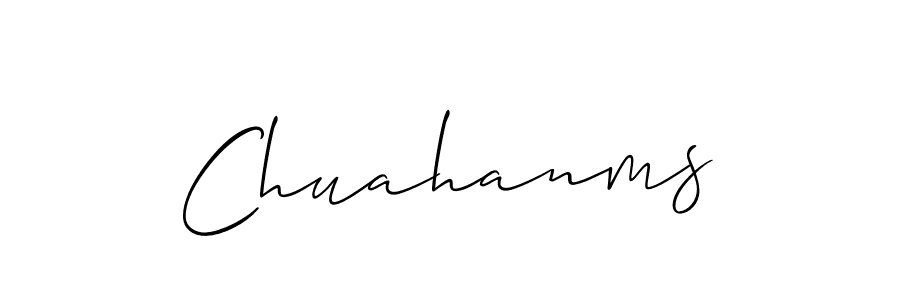 How to make Chuahanms name signature. Use Allison_Script style for creating short signs online. This is the latest handwritten sign. Chuahanms signature style 2 images and pictures png