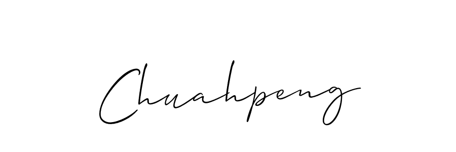 How to make Chuahpeng name signature. Use Allison_Script style for creating short signs online. This is the latest handwritten sign. Chuahpeng signature style 2 images and pictures png