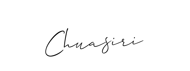 How to make Chuasiri name signature. Use Allison_Script style for creating short signs online. This is the latest handwritten sign. Chuasiri signature style 2 images and pictures png