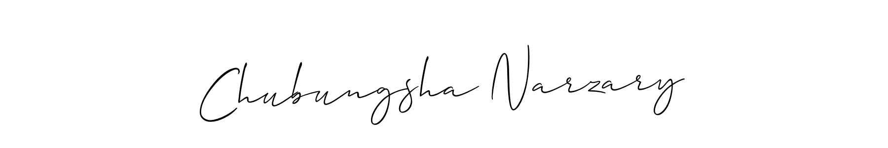 Design your own signature with our free online signature maker. With this signature software, you can create a handwritten (Allison_Script) signature for name Chubungsha Narzary. Chubungsha Narzary signature style 2 images and pictures png