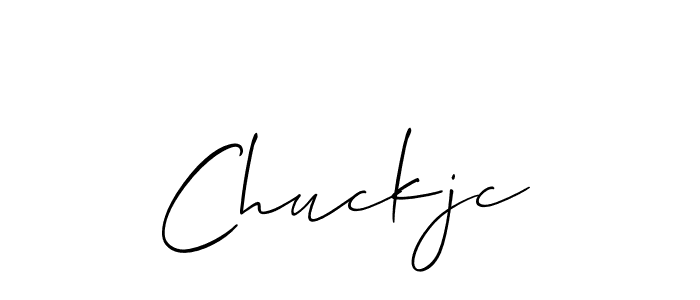 if you are searching for the best signature style for your name Chuckjc. so please give up your signature search. here we have designed multiple signature styles  using Allison_Script. Chuckjc signature style 2 images and pictures png