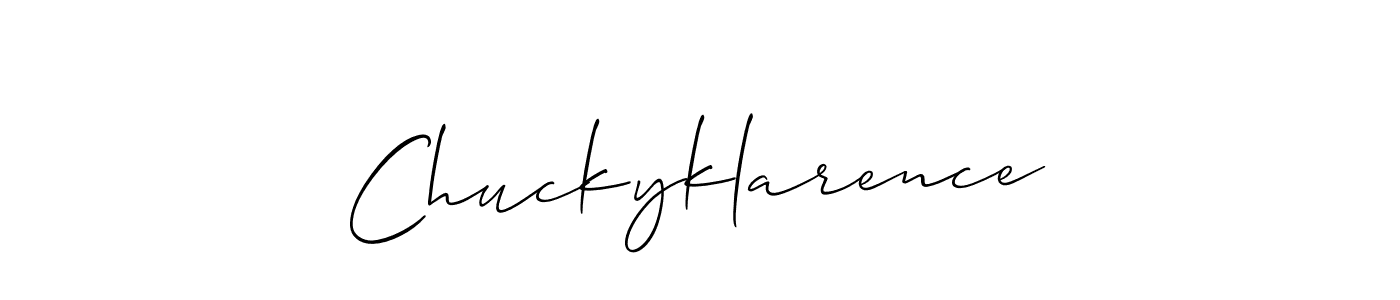 Make a beautiful signature design for name Chuckyklarence. With this signature (Allison_Script) style, you can create a handwritten signature for free. Chuckyklarence signature style 2 images and pictures png