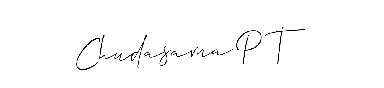 Design your own signature with our free online signature maker. With this signature software, you can create a handwritten (Allison_Script) signature for name Chudasama P T. Chudasama P T signature style 2 images and pictures png