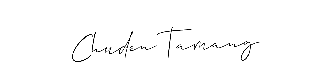 You should practise on your own different ways (Allison_Script) to write your name (Chuden Tamang) in signature. don't let someone else do it for you. Chuden Tamang signature style 2 images and pictures png