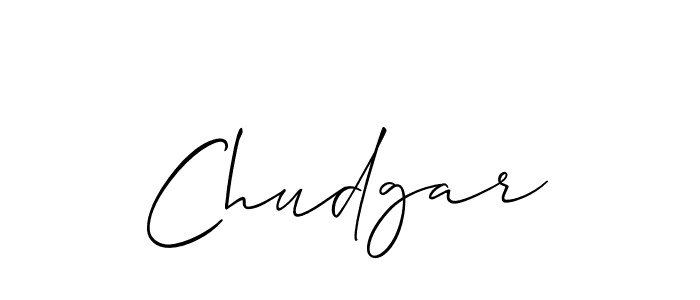 Use a signature maker to create a handwritten signature online. With this signature software, you can design (Allison_Script) your own signature for name Chudgar. Chudgar signature style 2 images and pictures png