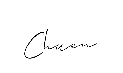 Use a signature maker to create a handwritten signature online. With this signature software, you can design (Allison_Script) your own signature for name Chuen. Chuen signature style 2 images and pictures png