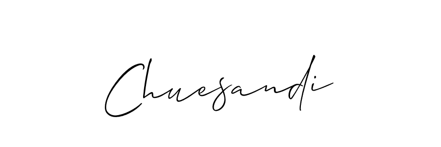 Allison_Script is a professional signature style that is perfect for those who want to add a touch of class to their signature. It is also a great choice for those who want to make their signature more unique. Get Chuesandi name to fancy signature for free. Chuesandi signature style 2 images and pictures png