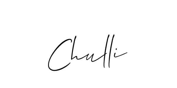 Use a signature maker to create a handwritten signature online. With this signature software, you can design (Allison_Script) your own signature for name Chulli. Chulli signature style 2 images and pictures png