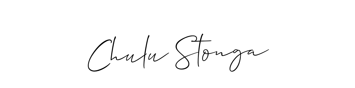 How to make Chulu Stonga signature? Allison_Script is a professional autograph style. Create handwritten signature for Chulu Stonga name. Chulu Stonga signature style 2 images and pictures png