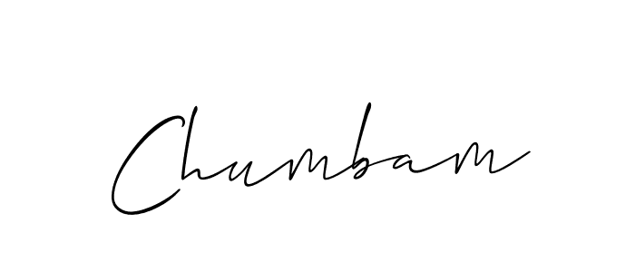Also we have Chumbam name is the best signature style. Create professional handwritten signature collection using Allison_Script autograph style. Chumbam signature style 2 images and pictures png