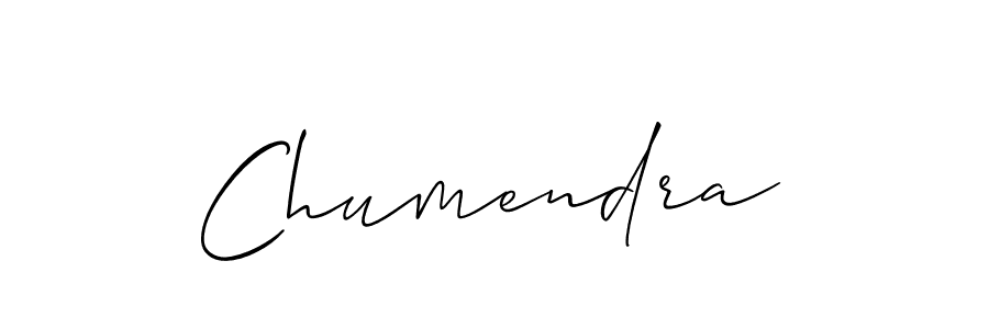 How to make Chumendra signature? Allison_Script is a professional autograph style. Create handwritten signature for Chumendra name. Chumendra signature style 2 images and pictures png