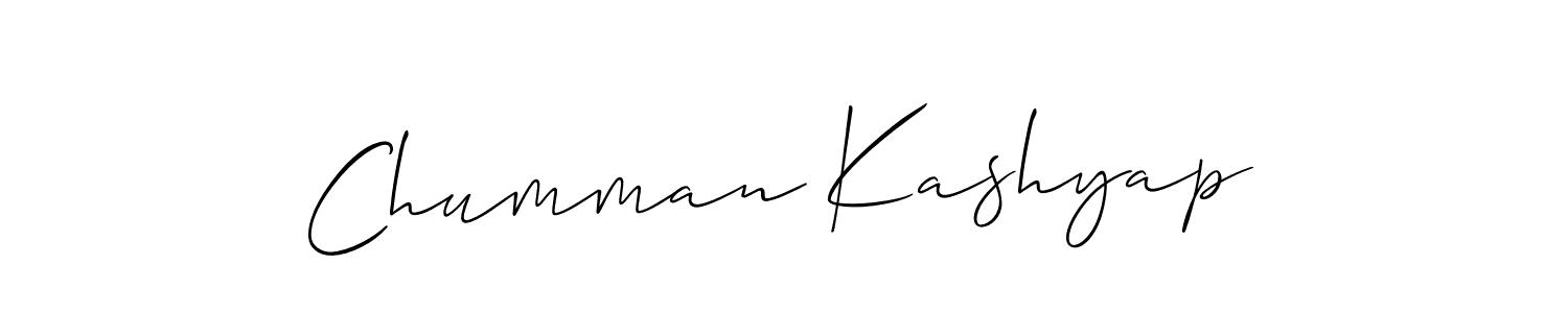 Use a signature maker to create a handwritten signature online. With this signature software, you can design (Allison_Script) your own signature for name Chumman Kashyap. Chumman Kashyap signature style 2 images and pictures png