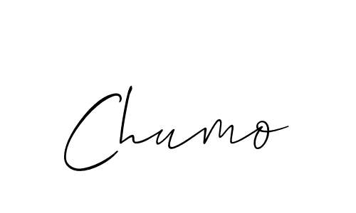 Use a signature maker to create a handwritten signature online. With this signature software, you can design (Allison_Script) your own signature for name Chumo. Chumo signature style 2 images and pictures png