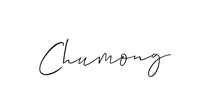 Make a beautiful signature design for name Chumong. With this signature (Allison_Script) style, you can create a handwritten signature for free. Chumong signature style 2 images and pictures png