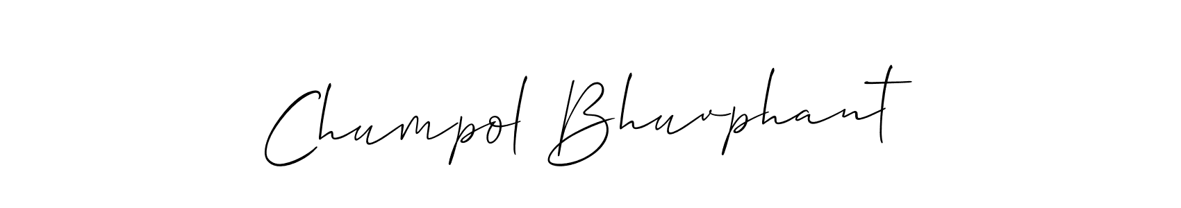 It looks lik you need a new signature style for name Chumpol Bhuvphant. Design unique handwritten (Allison_Script) signature with our free signature maker in just a few clicks. Chumpol Bhuvphant signature style 2 images and pictures png