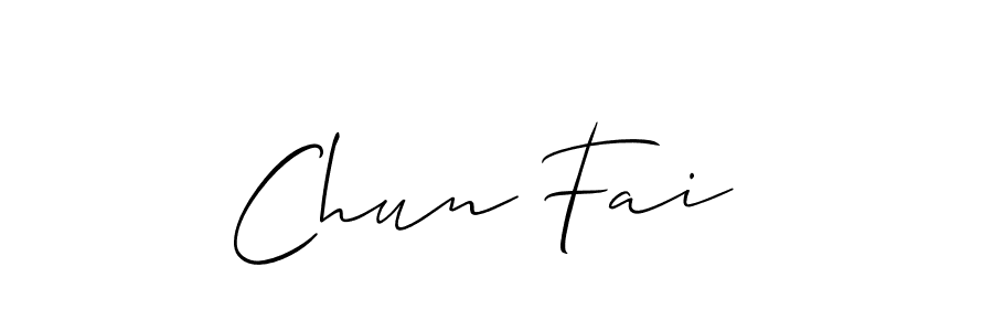 Make a short Chun Fai  signature style. Manage your documents anywhere anytime using Allison_Script. Create and add eSignatures, submit forms, share and send files easily. Chun Fai  signature style 2 images and pictures png