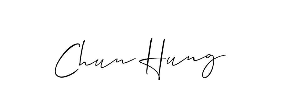 Make a beautiful signature design for name Chun Hung. With this signature (Allison_Script) style, you can create a handwritten signature for free. Chun Hung signature style 2 images and pictures png