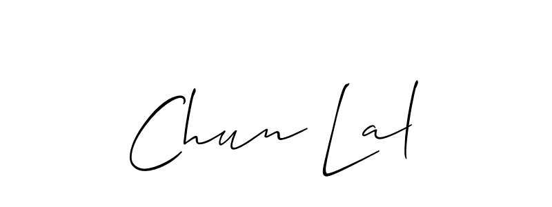 Use a signature maker to create a handwritten signature online. With this signature software, you can design (Allison_Script) your own signature for name Chun Lal. Chun Lal signature style 2 images and pictures png