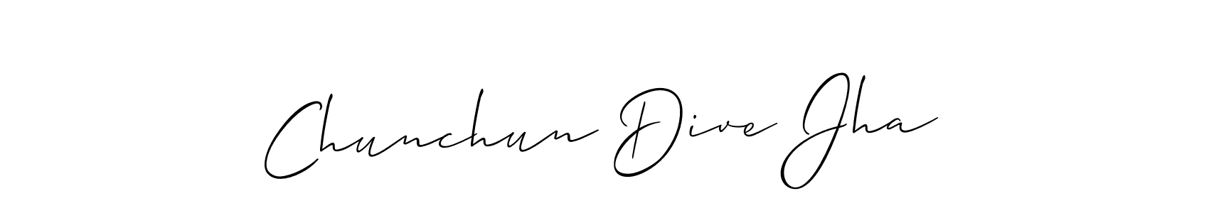 Also we have Chunchun Dive Jha name is the best signature style. Create professional handwritten signature collection using Allison_Script autograph style. Chunchun Dive Jha signature style 2 images and pictures png